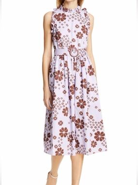 Kate Spade New York Flora Spade Midi Dress Frozen Lilac Size 12